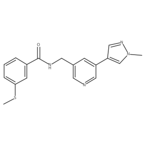 N-((5-(1-methyl-1H-pyrazol-4-yl)pyridin-3-yl)methyl)-3-(methylthio)benzamide结构式