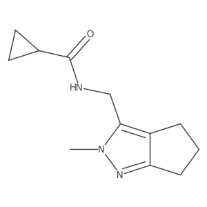 N-((2-methyl-2,4,5,6-tetrahydrocyclopenta[c]pyrazol-3-yl)methyl)cyclopropanecarboxamide结构式