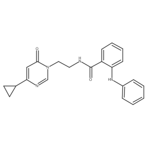 N-(2-(4-cyclopropyl-6-oxopyrimidin-1(6H)-yl)ethyl)-2-(phenylamino)benzamide结构式