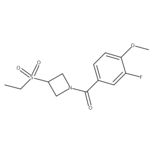 (3-(Ethylsulfonyl)azetidin-1-yl)(3-fluoro-4-methoxyphenyl)methanone结构式