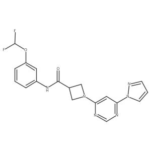 1-(6-(1H-pyrazol-1-yl)pyrimidin-4-yl)-N-(3-(difluoromethoxy)phenyl)azetidine-3-carboxamide Structure