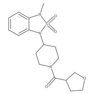 (4-(3-methyl-2,2-dioxidobenzo[c][1,2,5]thiadiazol-1(3H)-yl)piperidin-1-yl)(tetrahydrofuran-3-yl)methanone Structure