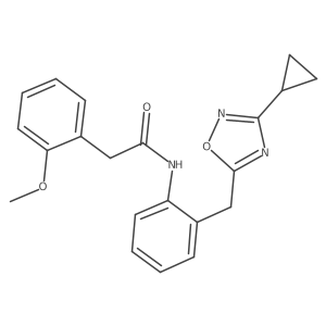 N-(2-((3-cyclopropyl-1,2,4-oxadiazol-5-yl)methyl)phenyl)-2-(2-methoxyphenyl)acetamide结构式