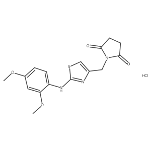 1-((2-((2,4-Dimethoxyphenyl)amino)thiazol-4-yl)methyl)pyrrolidine-2,5-dione hydrochloride结构式