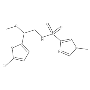 N-(2-(5-chlorothiophen-2-yl)-2-methoxyethyl)-1-methyl-1H-imidazole-4-sulfonamide结构式