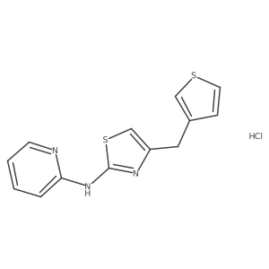 N-(pyridin-2-yl)-4-(thiophen-3-ylmethyl)thiazol-2-amine hydrochloride结构式