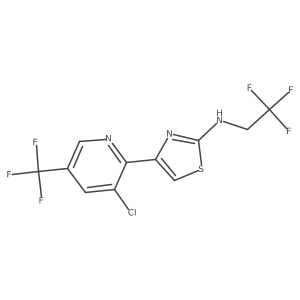 4-[3-chloro-5-(trifluoromethyl)pyridin-2-yl]-N-(2,2,2-trifluoroethyl)-1,3-thiazol-2-amine Structure