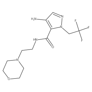 4-amino-N-(2-morpholin-4-ylethyl)-2-(2,2,2-trifluoroethyl)pyrazole-3-carboxamide结构式