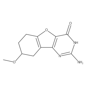 2-Amino-8-methoxy-6,7,8,9-tetrahydrobenzofuro[3,2-D]pyrimidin-4(1H)-one结构式