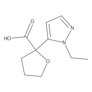2-(1-ethyl-1H-pyrazol-5-yl)oxolane-2-carboxylic acid结构式