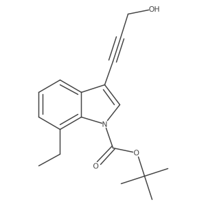 tert-butyl 7-ethyl-3-(3-hydroxyprop-1-yn-1-yl)-1H-indole-1-carboxylate结构式