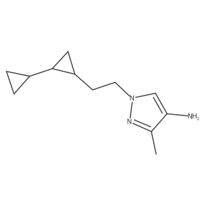 1-[2-(2-cyclopropylcyclopropyl)ethyl]-3-methyl-1H-pyrazol-4-amine结构式