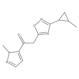 1-(1-methyl-1H-pyrazol-5-yl)-2-[3-(2-methylcyclopropyl)-1,2,4-oxadiazol-5-yl]ethan-1-one Structure