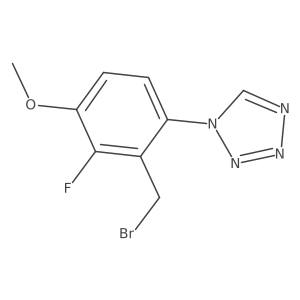 1-(2-(Bromomethyl)-3-fluoro-4-methoxyphenyl)-1H-tetrazole结构式