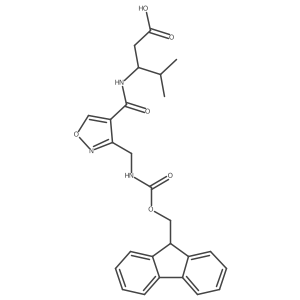 (3S)-3-({3-[({[(9H-fluoren-9-yl)methoxy]carbonyl}amino)methyl]-1,2-oxazol-4-yl}formamido)-4-methylpentanoic acid Structure