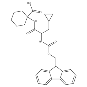 1-[3-cyclopropyl-2-({[(9H-fluoren-9-yl)methoxy]carbonyl}amino)propanamido]cyclohexane-1-carboxylic acid结构式