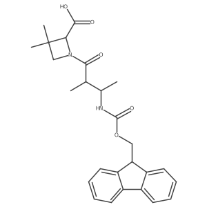 1-[3-({[(9H-fluoren-9-yl)methoxy]carbonyl}amino)-2-methylbutanoyl]-3,3-dimethylazetidine-2-carboxylic acid结构式