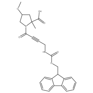 1-[4-({[(9H-fluoren-9-yl)methoxy]carbonyl}amino)but-2-ynoyl]-4-methoxy-2-methylpyrrolidine-2-carboxylic acid结构式