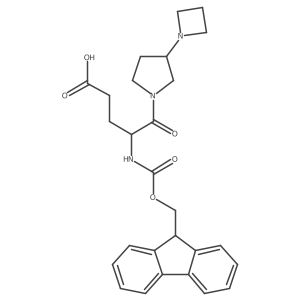 5-[3-(azetidin-1-yl)pyrrolidin-1-yl]-4-({[(9H-fluoren-9-yl)methoxy]carbonyl}amino)-5-oxopentanoic acid结构式