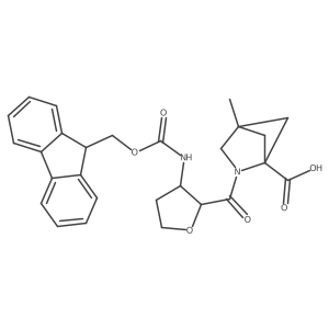 2-[3-({[(9H-fluoren-9-yl)methoxy]carbonyl}amino)oxolane-2-carbonyl]-4-methyl-2-azabicyclo[2.1.1]hexane-1-carboxylic acid结构式