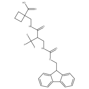1-({2-[({[(9H-fluoren-9-yl)methoxy]carbonyl}amino)methyl]-3,3,3-trifluoropropanamido}methyl)cyclobutane-1-carboxylic acid结构式