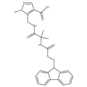 5-{[2-({[(9H-fluoren-9-yl)methoxy]carbonyl}amino)-2-methylpropanamido]methyl}-1-methyl-1H-pyrazole-4-carboxylic acid结构式