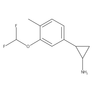 rac-(1R,2S)-2-[3-(difluoromethoxy)-4-methylphenyl]cyclopropan-1-amine结构式