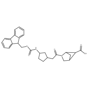 rac-2-{2-[(1R,3S)-3-({[(9H-fluoren-9-yl)methoxy]carbonyl}amino)cyclopentyl]acetyl}-2-azabicyclo[2.1.1]hexane-5-carboxylic acid Structure