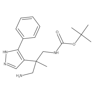 tert-butyl N-[3-amino-2-methyl-2-(3-phenyl-1H-pyrazol-4-yl)propyl]carbamate结构式