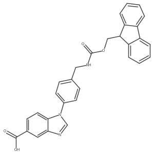 1-{4-[({[(9H-fluoren-9-yl)methoxy]carbonyl}amino)methyl]phenyl}-1H-1,3-benzodiazole-5-carboxylic acid结构式