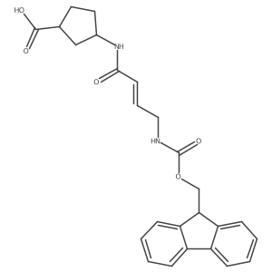 rac-(1R,3S)-3-[4-({[(9H-fluoren-9-yl)methoxy]carbonyl}amino)but-2-enamido]cyclopentane-1-carboxylic acid结构式
