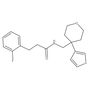 3-(2-fluorophenyl)-N-((4-(thiophen-3-yl)tetrahydro-2H-pyran-4-yl)methyl)propanamide结构式