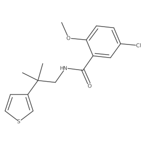 5-chloro-2-methoxy-N-(2-methyl-2-(thiophen-3-yl)propyl)benzamide Structure