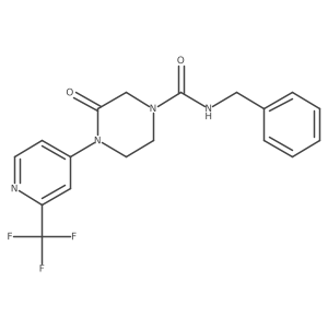 N-Benzyl-3-oxo-4-[2-(trifluoromethyl)pyridin-4-yl]piperazine-1-carboxamide结构式