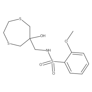 N-[(6-hydroxy-1,4-dithiepan-6-yl)methyl]-2-methoxybenzene-1-sulfonamide结构式