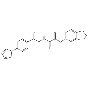 N-(2H-1,3-benzodioxol-5-yl)-N'-{2-hydroxy-2-[4-(1H-pyrazol-1-yl)phenyl]ethyl}ethanediamide结构式