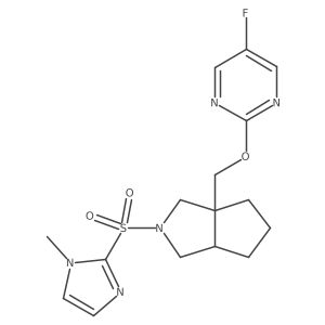 5-fluoro-2-({2-[(1-methyl-1H-imidazol-2-yl)sulfonyl]-octahydrocyclopenta[c]pyrrol-3a-yl}methoxy)pyrimidine结构式
