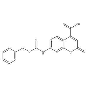 7-{[(Benzyloxy)carbonyl]amino}-2-hydroxy-1,8-naphthyridine-4-carboxylic acid结构式