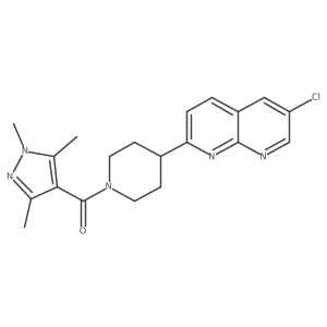 6-chloro-2-[1-(1,3,5-trimethyl-1H-pyrazole-4-carbonyl)piperidin-4-yl]-1,8-naphthyridine Structure