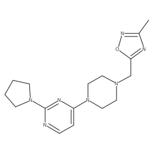 4-{4-[(3-Methyl-1,2,4-oxadiazol-5-yl)methyl]piperazin-1-yl}-2-(pyrrolidin-1-yl)pyrimidine Structure