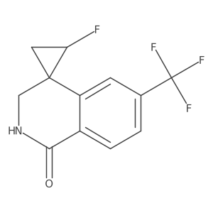 rel-(1R,2S)-2-Fluoro-6'-(trifluoromethyl)-2',3'-dihydro-1'H-spiro[cyclopropane-1,4'-isoquinolin]-1'-one Structure