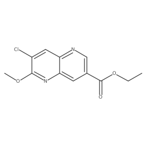 Ethyl 7-chloro-6-methoxy-1,5-naphthyridine-3-carboxylate结构式