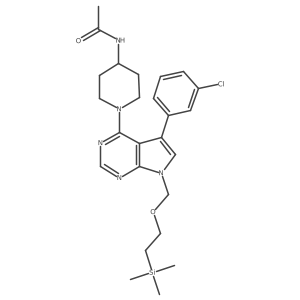 N-(1-(5-(3-chlorophenyl)-7-((2-(trimethylsilyl)ethoxy)methyl)-7H-pyrrolo[2,3-d]pyrimidin-4-yl)piperidin-4-yl)acetamide结构式