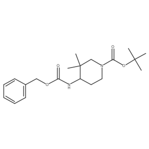 4-Benzyloxycarbonylamino-1-t-butyloxycarbonyl-3,3-dimethylpiperidine结构式
