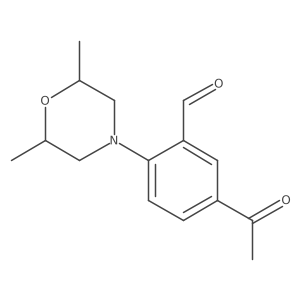 rel-5-Acetyl-2-[(2R,6S)-2,6-dimethyl-4-morpholinyl]benzaldehyde结构式