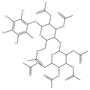 I(2)-D-Glucopyranoside, pentachlorophenyl 4-O-(2,3,4,6-tetra-O-acetyl-I(2)-D-glucopyranosyl)-, triacetate结构式