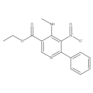 3-Pyridinecarboxylic acid,4-(methylamino)-5-nitro-6-phenyl-,ethyl ester结构式