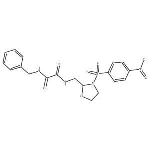 N'-benzyl-N-[[3-(4-nitrophenyl)sulfonyloxazolidin-2-yl]methyl]oxamide结构式