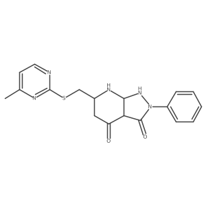 6-[(4-Methylpyrimidin-2-yl)sulfanylmethyl]-2-phenyl-1,3a,5,6,7,7a-hexahydropyrazolo[3,4-b]pyridine-3,4-dione Structure
