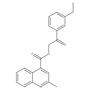 2-(3-Methoxyphenyl)-2-oxoethyl 2-methylquinoline-4-carboxylate结构式